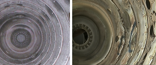 不同品牌進口工業內窺鏡的檢測圖像對比